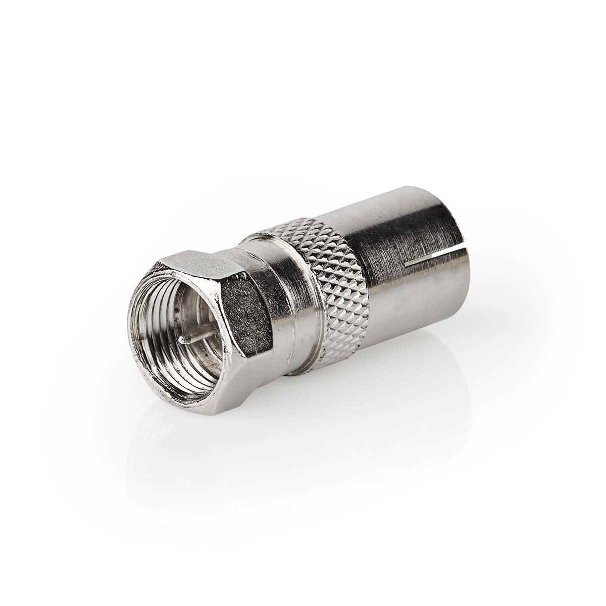 Nedis Satellite & Antenna Adapter | F Male | IEC (Coax) Female | Nickel Plated | 75 Ohm | Straight | Metal | Silver | 1 pcs | Box