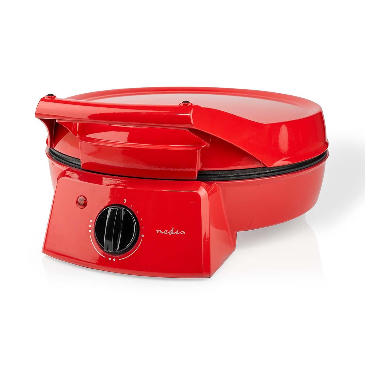 Nedis Electric Pizza Maker & Grill, 1800W, with Non-Stick 12" Plates, Adjustable Temperature & 180° Opening