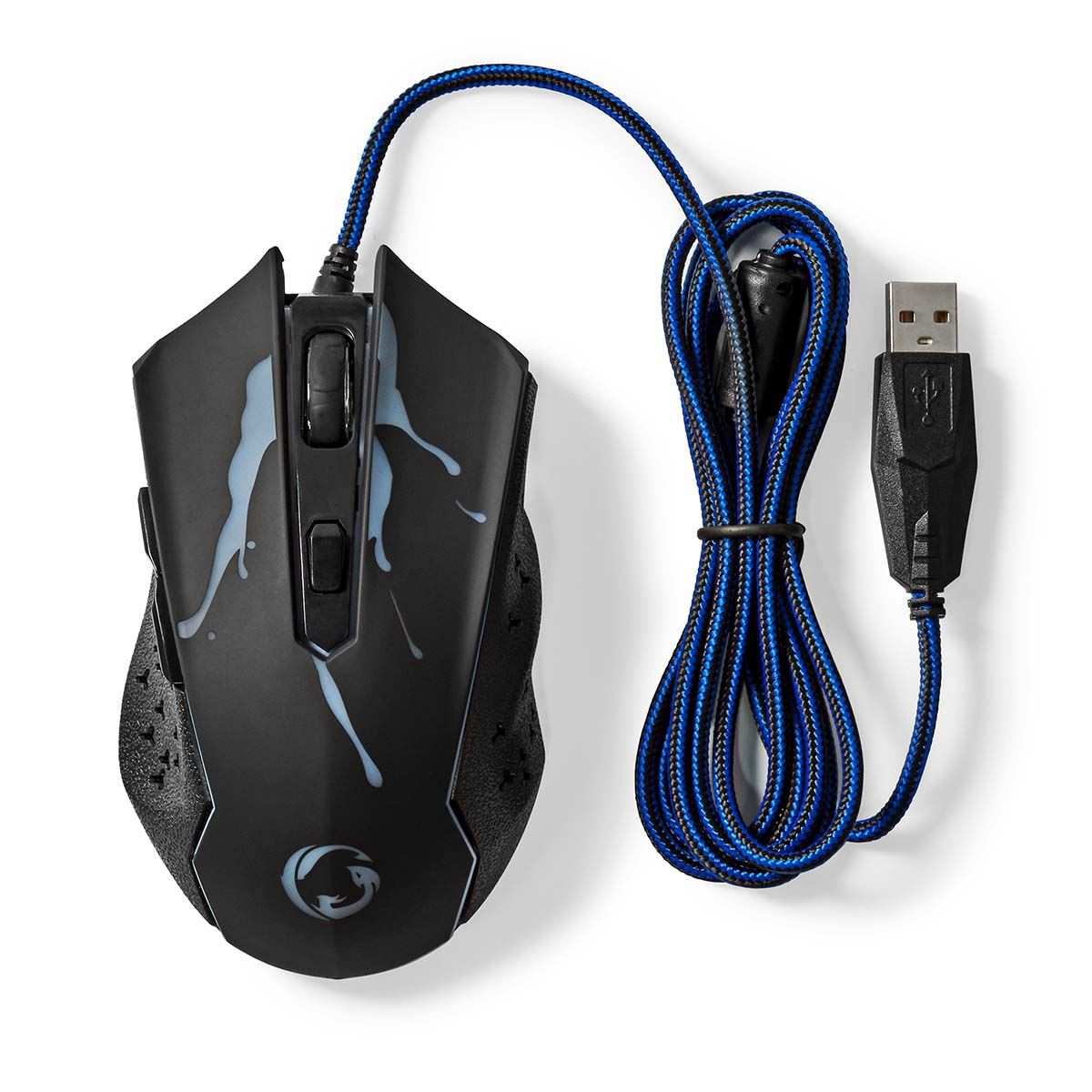 Nedis Gaming Mouse | Wired | 1200 / 1800 / 2400 / 3600 dpi | Adjustable DPI | Number of buttons: 6 | Programmable buttons | Right-Handed | 1.50 m | LED