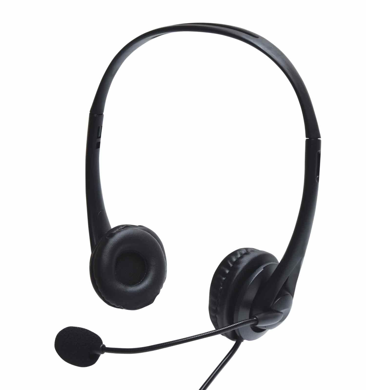 Av:link Lightweight USB Headset with Headphones & Microphone - Black