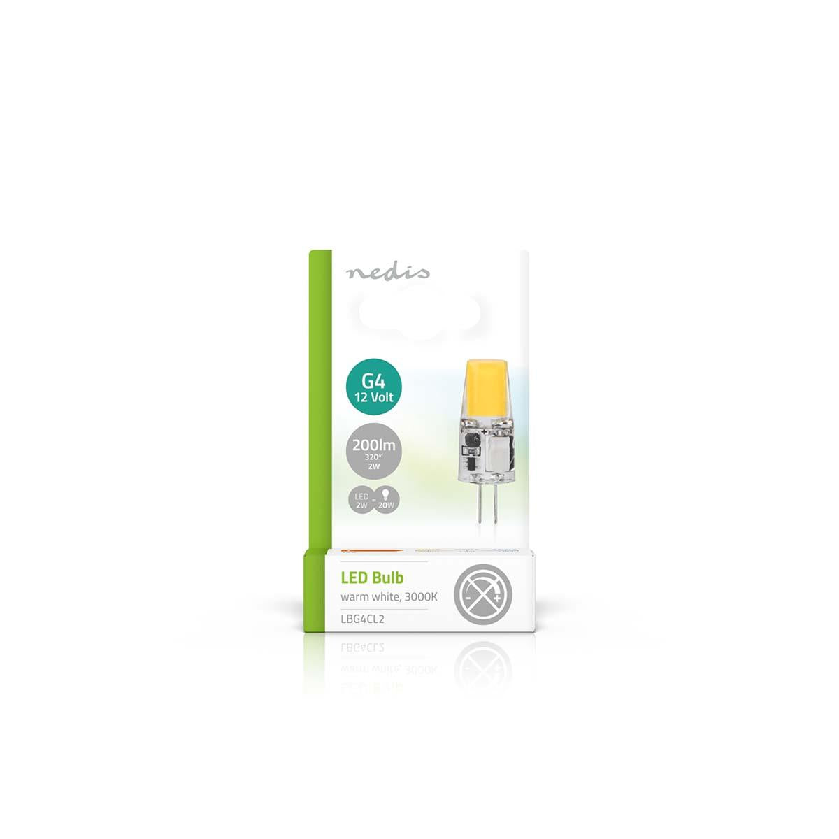 Nedis LED Lamp G4 | 2.0 W | 200 lm | 3000 K | Warm White | Number of lamps in packaging: 1 pcs