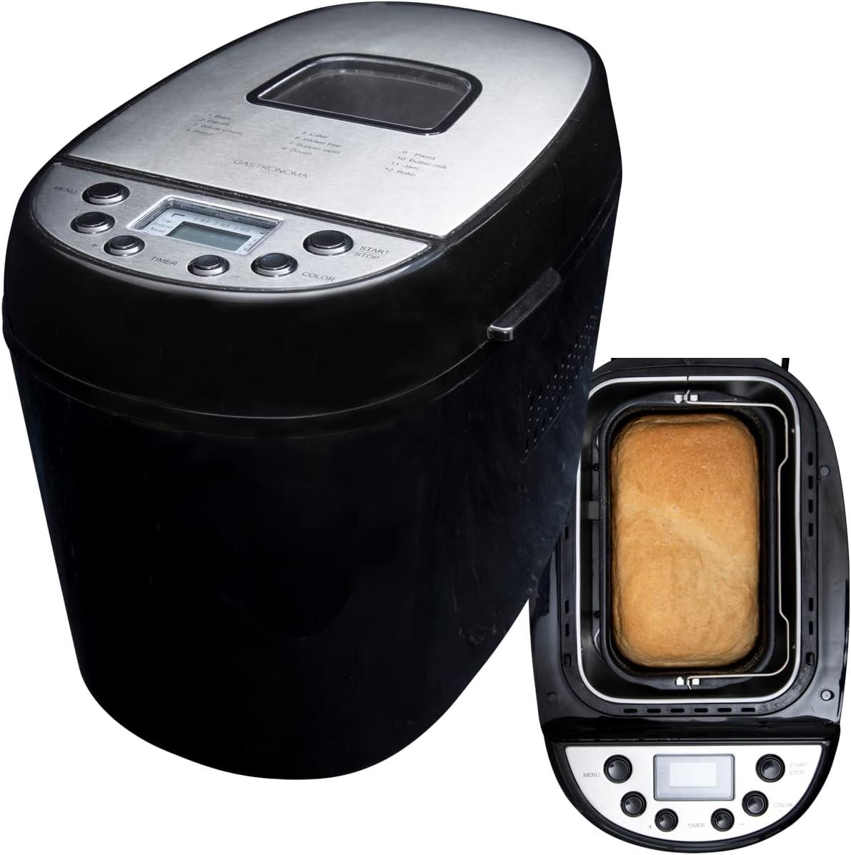 Gastronoma Kitchen Breadmaker 13 Hours Delay Start, 12 Set Auto Programs, Gluten-Free, Sourdough, Pasta, Bake, Cake, Sweet, Crust Settings
