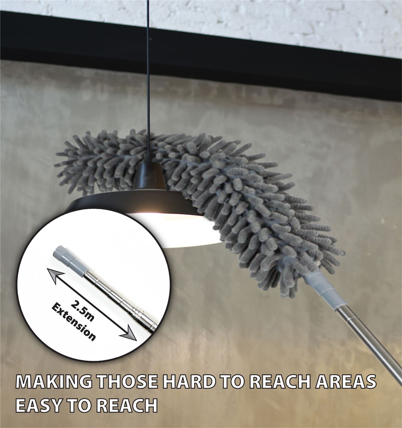 St Helens 5 piece Professional Duster Kit With Long Heads Extendable Telescopic Pole for Walls, Ceiling Fan, Radiators, Shelves, a...