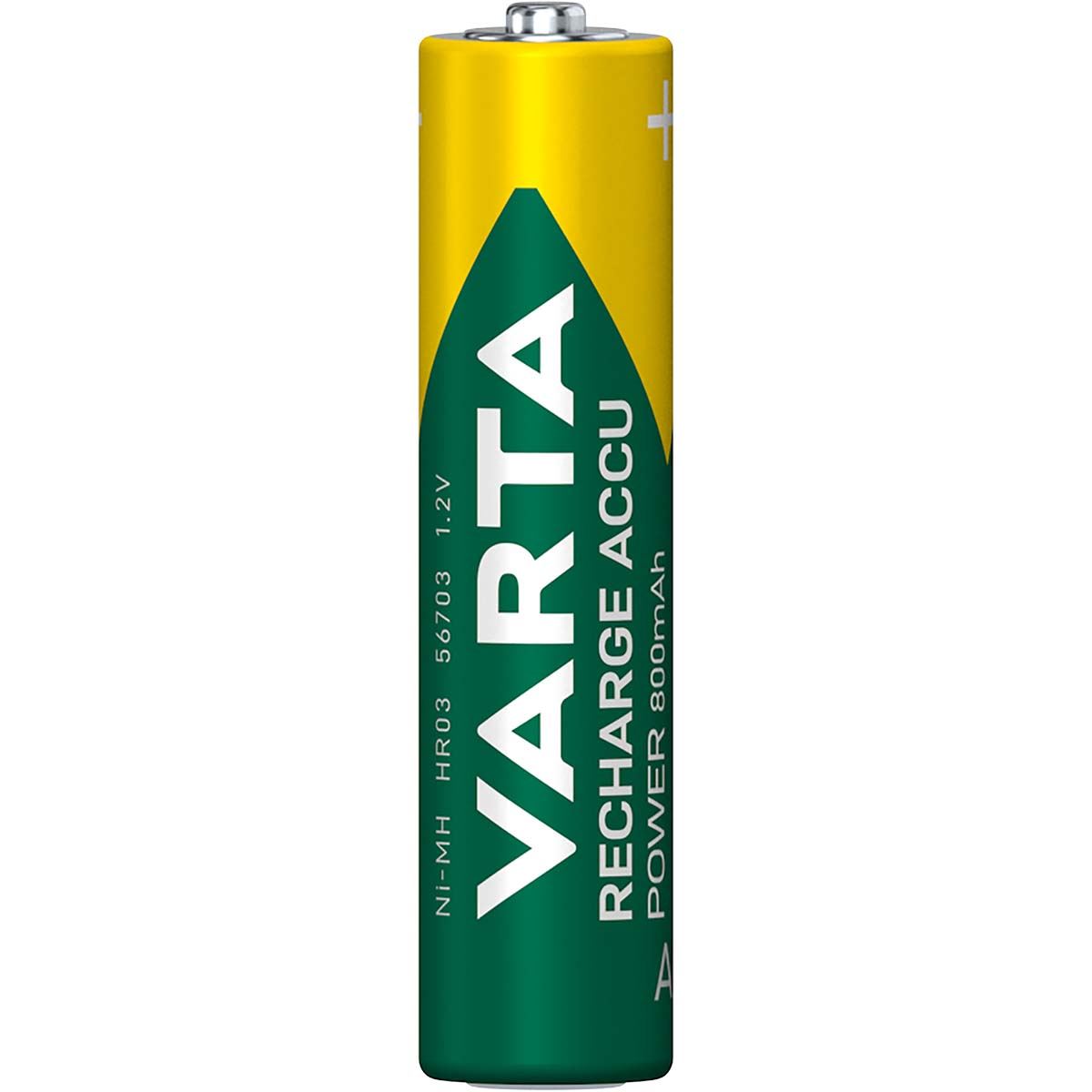 Varta AAA Rechargeable NiMH Battery | 1.2 V 800 mAh 4-Blister