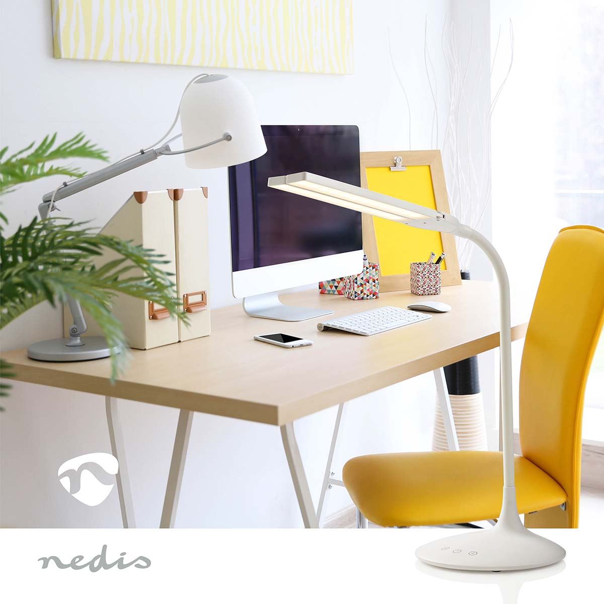 NEDIS Dimmable LED Table Lamp with Touch control and 3 Light modes, Rechargeable battery, 280 lm