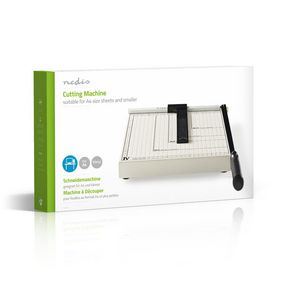 Nedis Paper Cutting Guillotine Machine ideal for Office, Crafting, Photo's etc Max. cutting size: 210 x 297 mm| Metal | Black / White