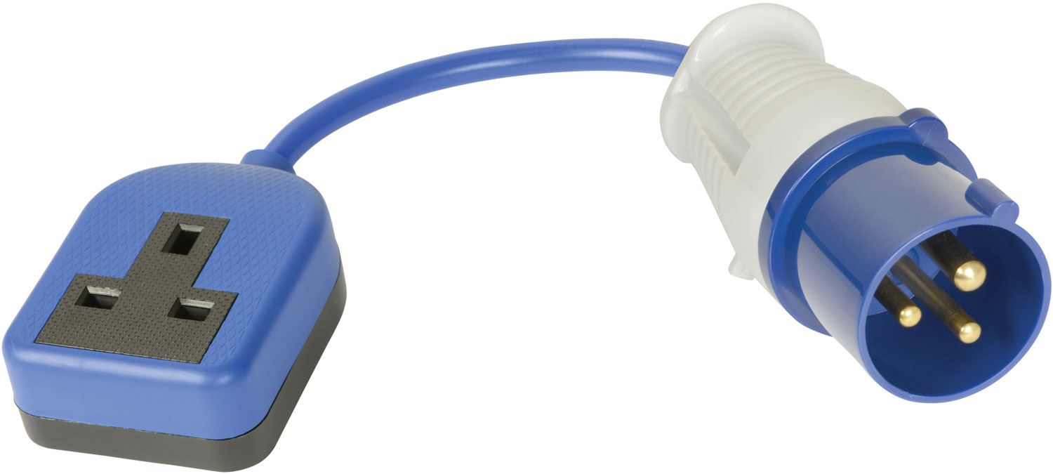 Mercury UK Plug Mains Hook Up Adaptor Electric Lead 240V Trailing Socket Caravans 0.3m