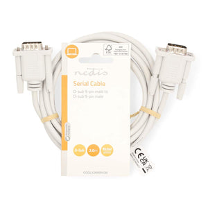Nedis Serial Cable | D-SUB 9-Pin Male | D-SUB 9-Pin Male | Nickel Plat