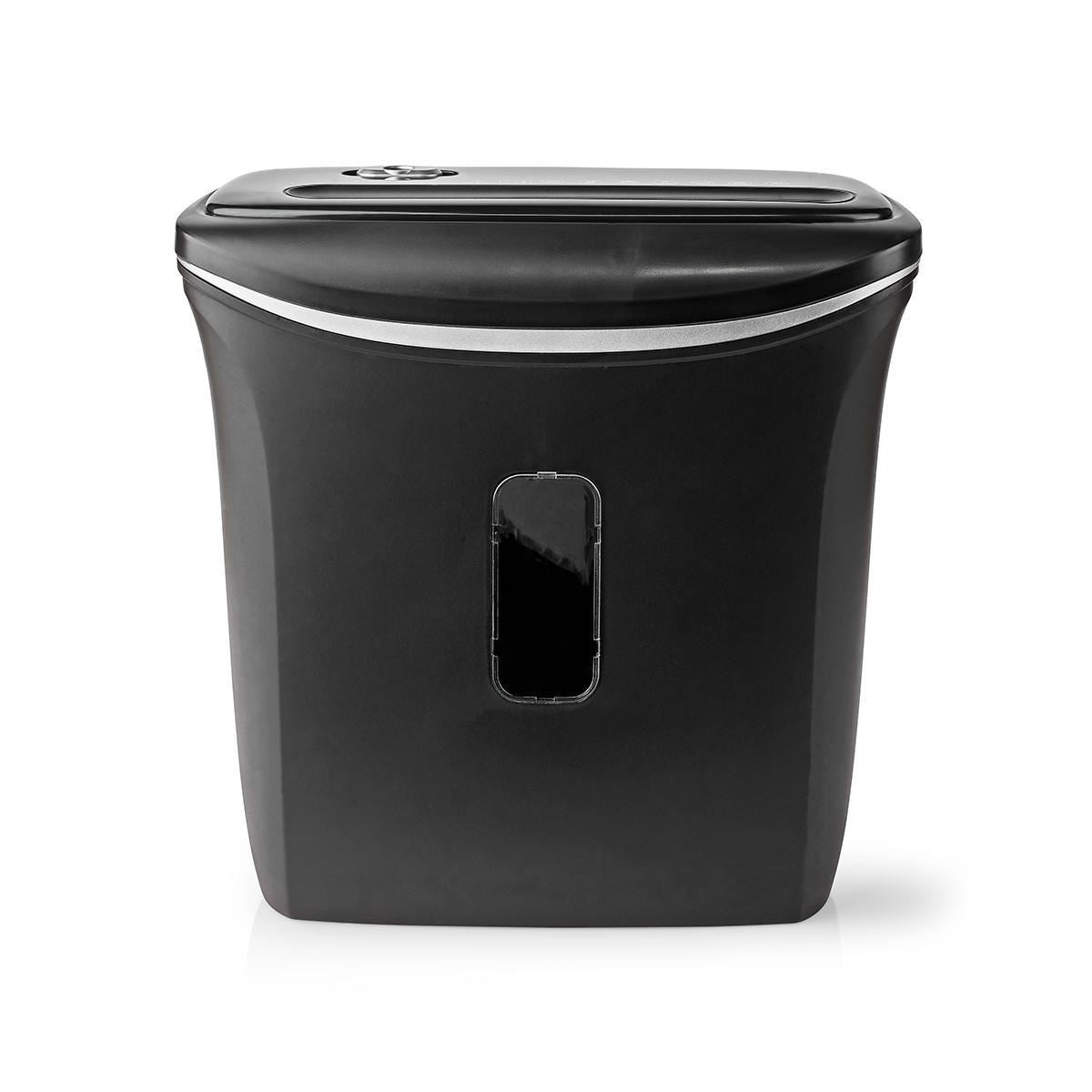 Nedis Paper Shredder, Cross Cut, DIN P-4 Security, 12L Capacity, Keep Your Desk Organised and Securely Dispose of Letters, Files, Invoices and Bank Cards , Black