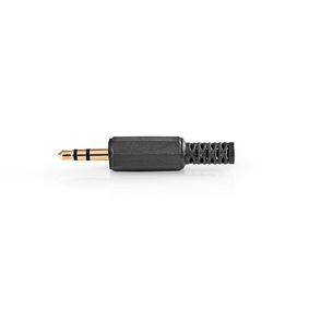 Nedis Audio 3.5mm Jack Connector | Straight | Male | Gold Plated | Soldering | Cable input diameter: 4.0 mm | PVC | Black / Gold | 25 pcs | Envelope