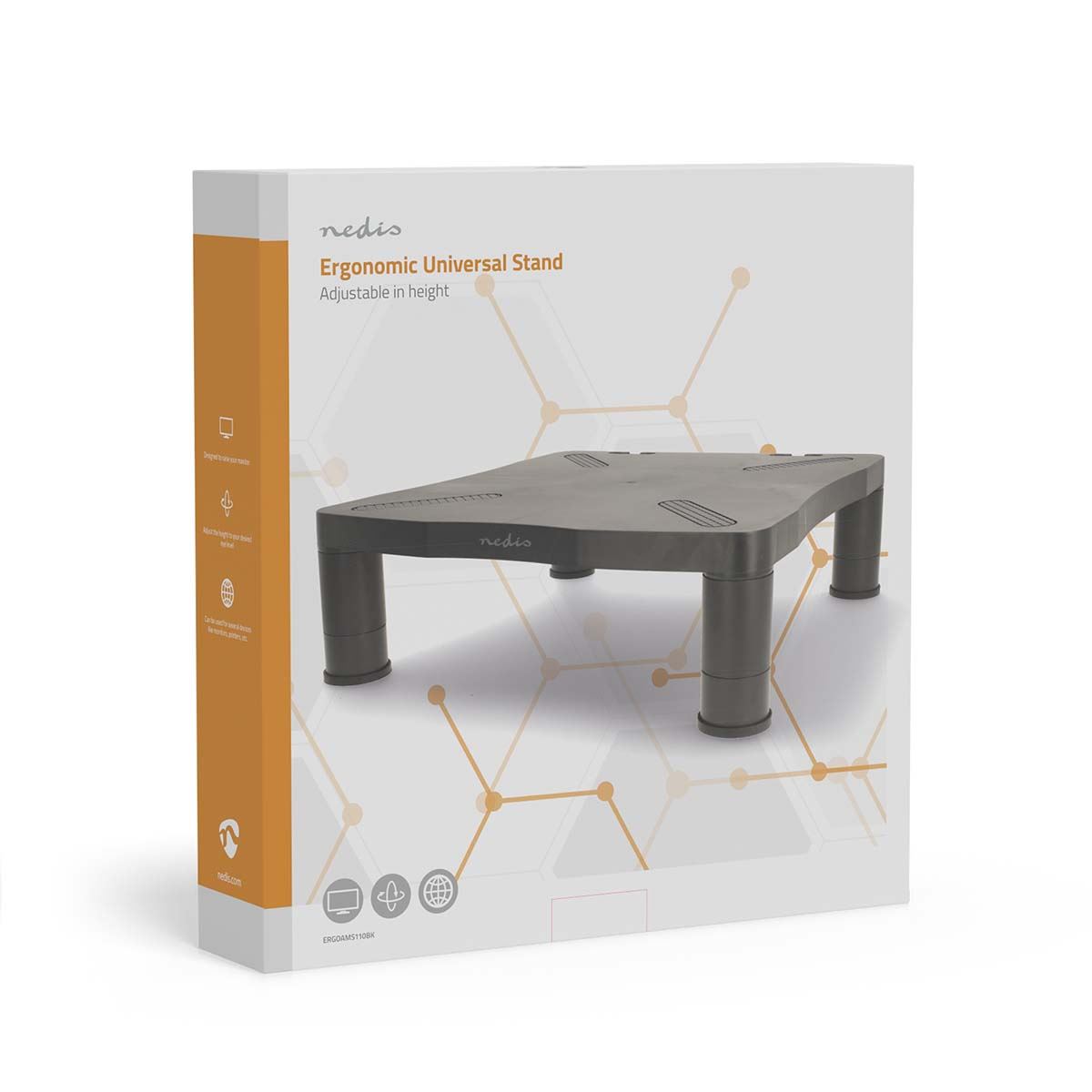 Nedis Monitor Stand | Ergonomics: Yes | Maximum carrying capacity: 18 kg | Universal | Adjustable height: Yes