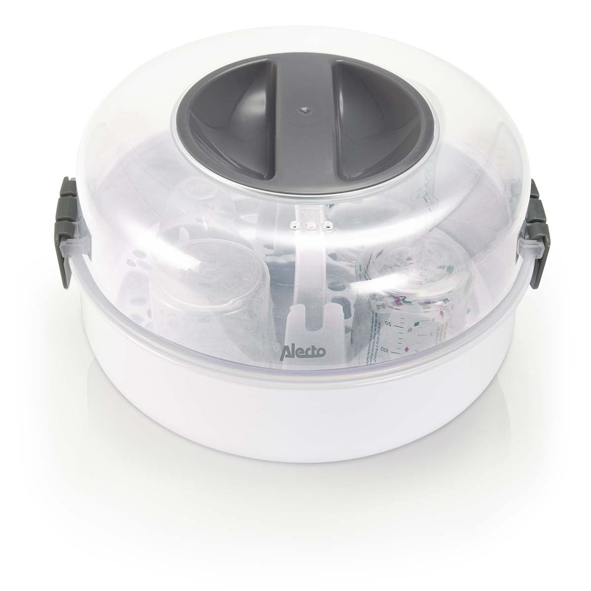 Alecto Microwave Steam Steriliser for Baby Bottles, Soothers, Breast Pumps and Feeding Accessories, Kills Viruses and 99.9% of Harmful Bacteria, 4-Minute Sterilisation Cycle