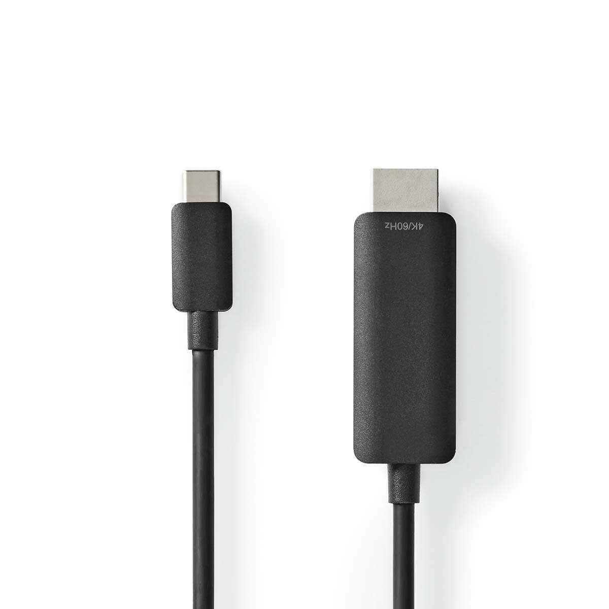 Nedis USB-C™ Adapter | USB 3.2 Gen 1 | USB-C™ Male | HDMI™ Connector | 4K@60Hz | 1.00 m | Round | Nickel Plated | PVC | Black | Label