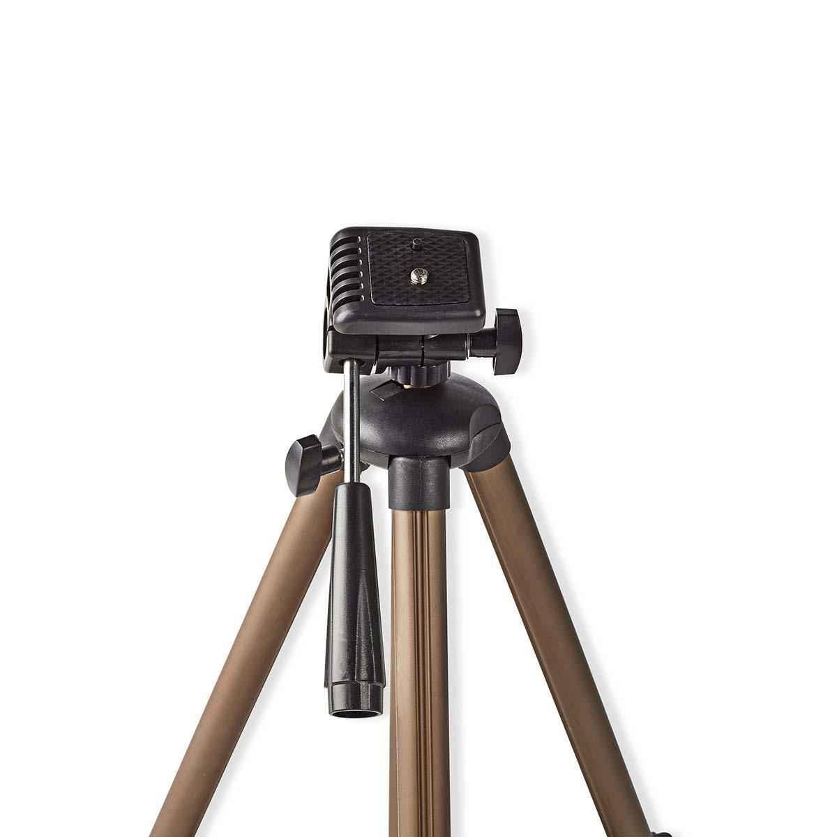 Nedis Tripod | Maximum load capacity: 2.0 kg | Minimum working height: 40.5 cm | Maximum working height: 128.0 cm | 4 Segments | Pan | Travel bag included | ABS / Aluminium | Black / Bronze