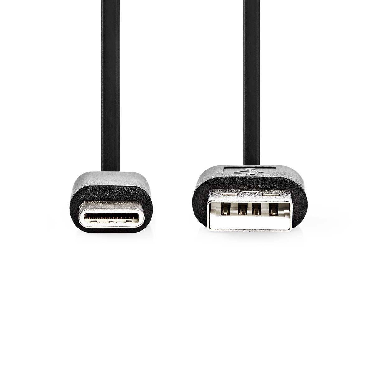 Nedis USB Cable | USB 2.0 | USB-A Male | USB-C™ Male | 15 W | 480 Mbps | Nickel Plated | 3.00 m | Round | PVC | Black | Label