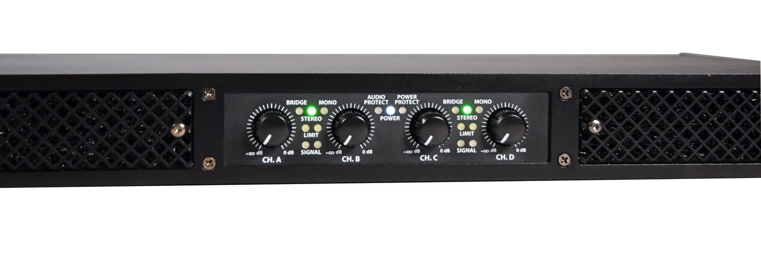 Citronic D4350 1U Rack Mount Quad Amplifier 4 x 350W RMS