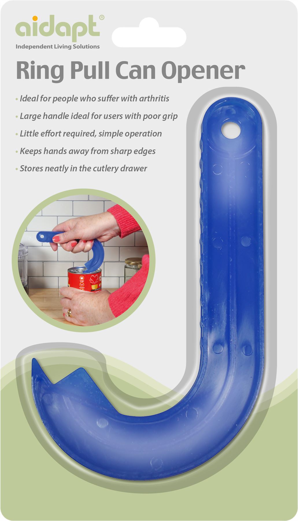 Aidapt Ring Pull Can Opener for Users with Weak Grip or Limited Dexterity for Elderly and Arthritis Suffers Aid