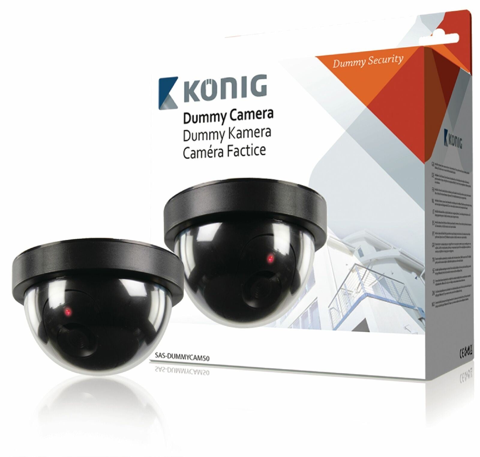 König Dummy LED Dome CCTV Security Camera Deterrent with Red Flashing Light