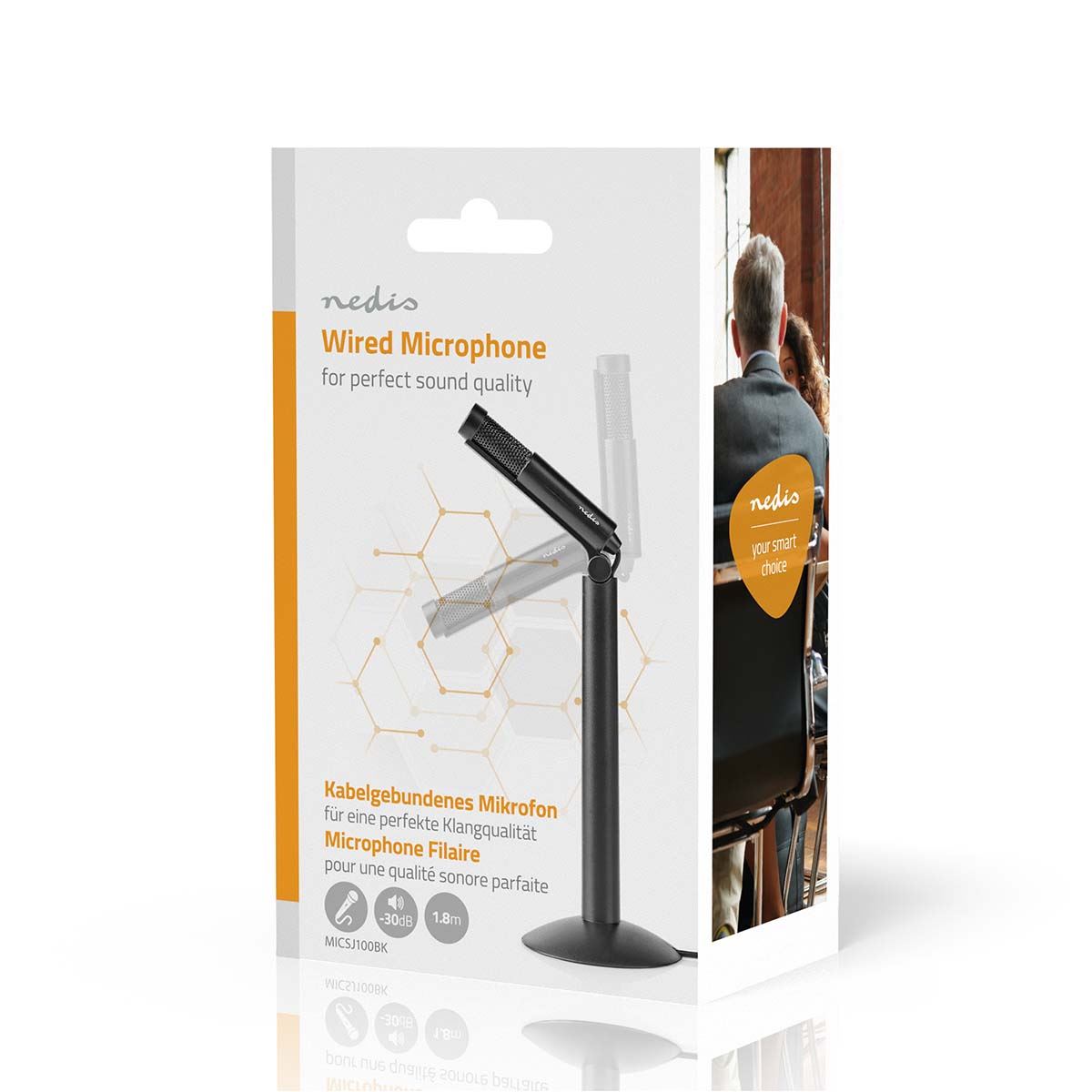 Nedis Microphone | Used for: Desktop / Notebook / Smartphone / Tablet | Wired | 1x 3.5 mm