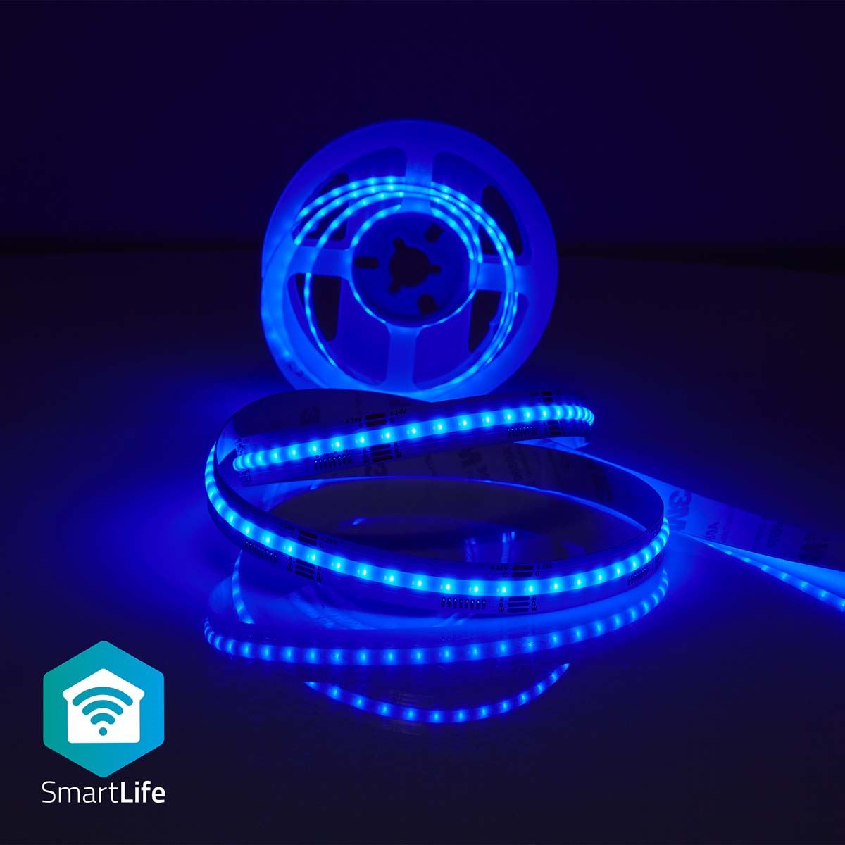 Nedis Smartlife Ultra-Thin 2m COB LED Strip, Warm to Cool White & RGB Colour, Wi-Fi Connected No Hub Required, Adjustable Brightness with Voice Control - Compatible with Google Home & Alexa