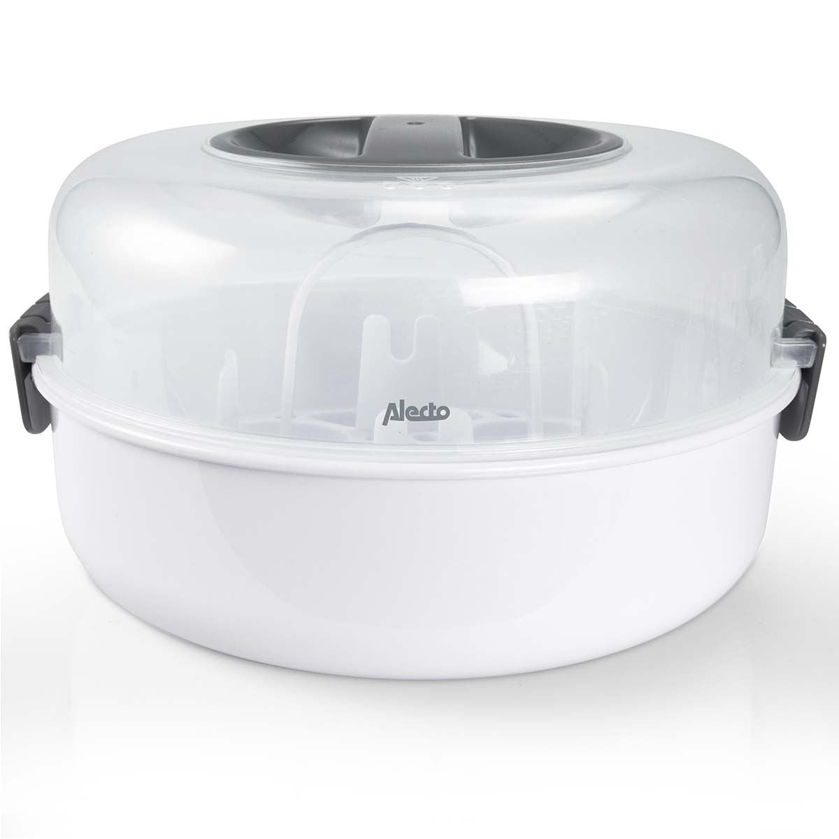 Alecto Microwave Steam Steriliser for Baby Bottles, Soothers, Breast Pumps and Feeding Accessories, Kills Viruses and 99.9% of Harmful Bacteria, 4-Minute Sterilisation Cycle