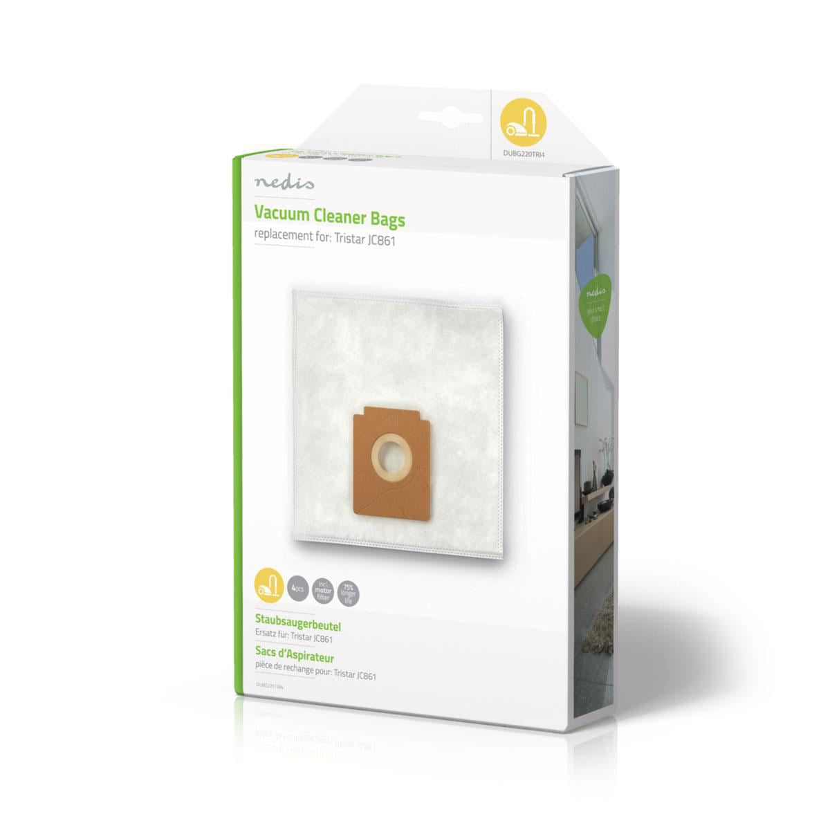 Nedis Vacuum Cleaner Bag | 4 pcs | Synthetic | Most sold for: Tristar JC861 | White