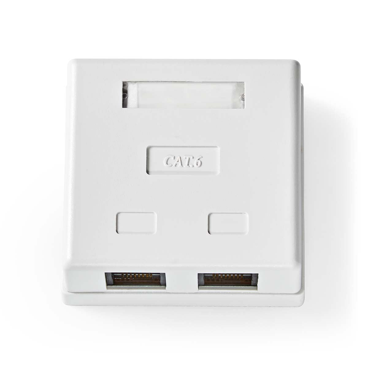 Nedis Network Wall Box | On-Wall | 2 port(s) | UTP CAT6 | Straight | Female | Gold Plated | PVC | White | Box