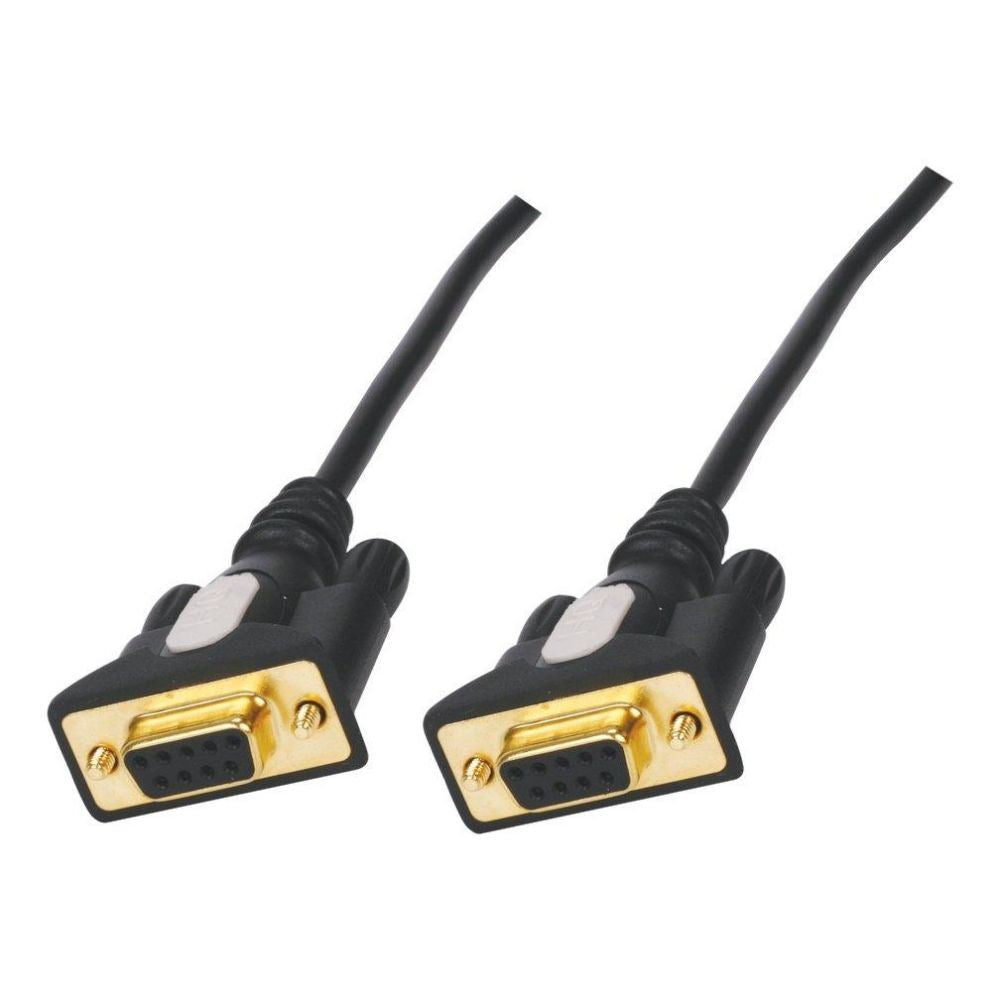 Serial Cable D-SUB 9-Pin Female | D-SUB 9-Pin Female | Nickel Plated | 1.80 m | Round | PVC | Black