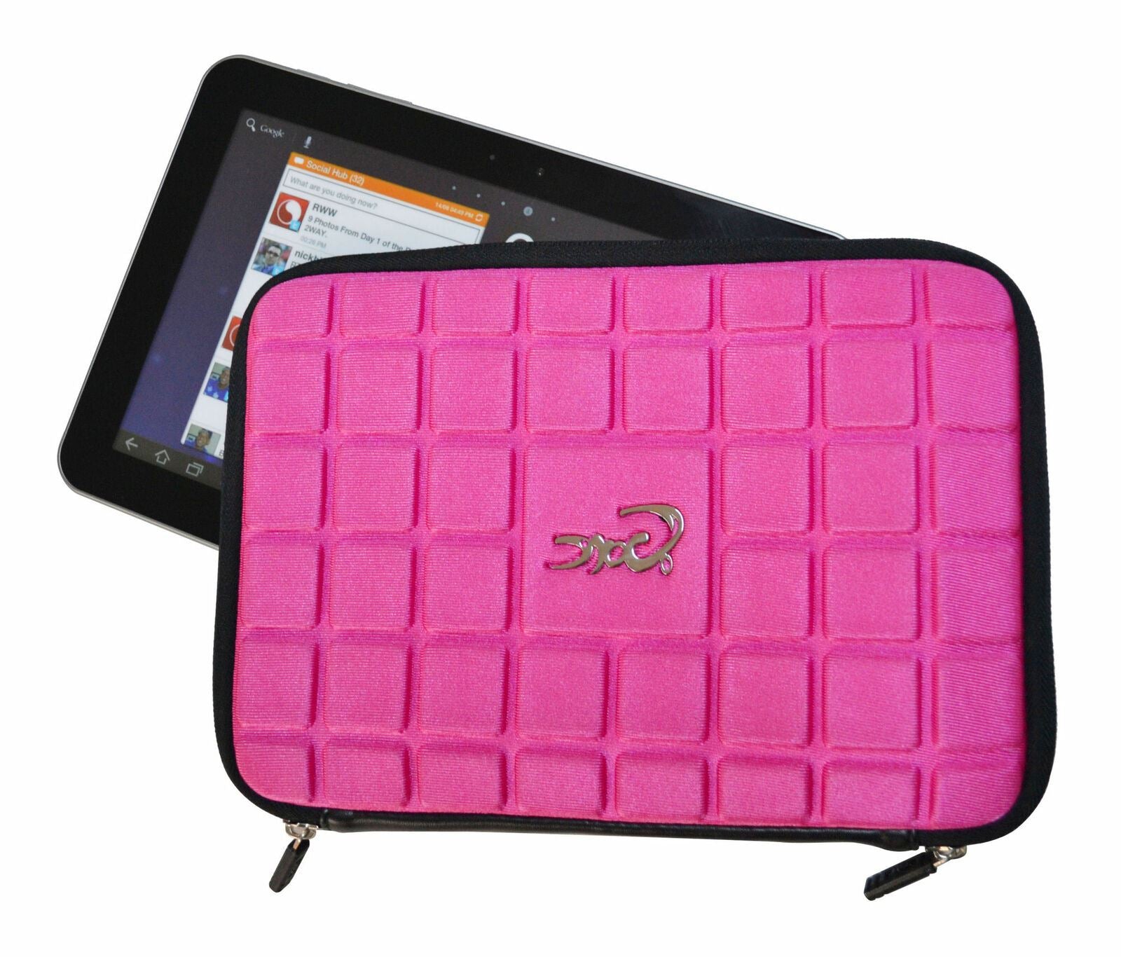 Croco Super Chocolate Case Cover Carry Sleeve for 10.1-Inch Samsung Galaxy Tab/Tab2 P7500, P7510 - Plum