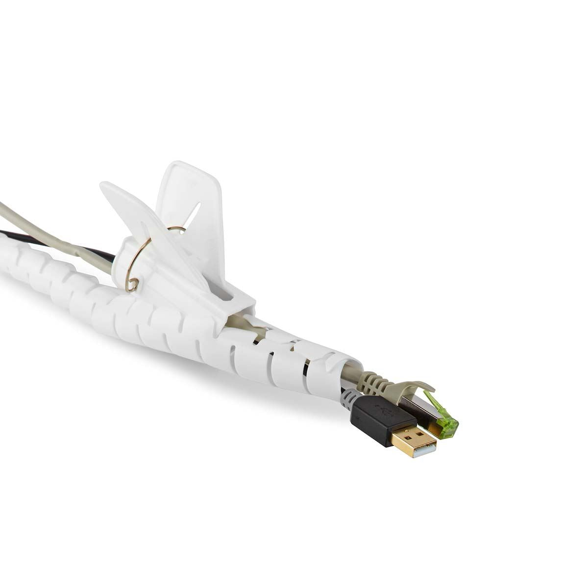 Nedis Cable Management | Spiral Sleeve | 1 pcs | Maximum cable thickness: 28 mm | PE | White