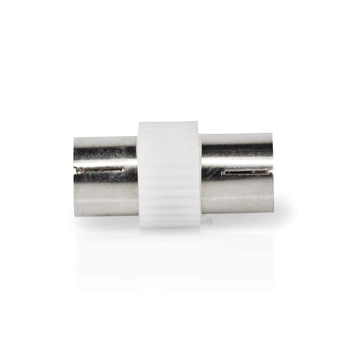 Nedis Satellite & Antenna Adapter | IEC (Coax) Female | IEC (Coax) Female | Nickel Plated | 75 Ohm | Straight | Metal / Plastic | White | 1 pcs | Box