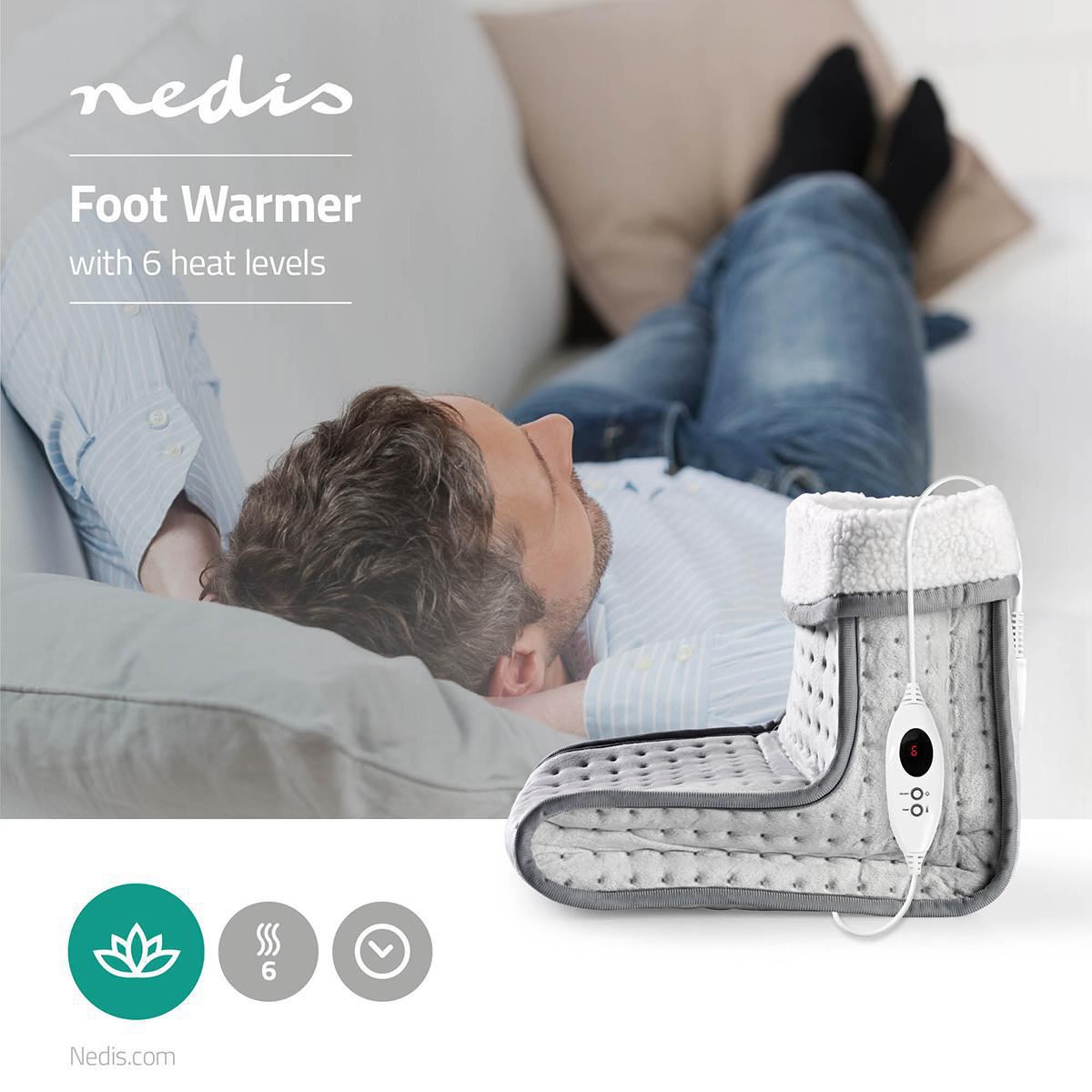 Nedis Foot Warmer | 6 Heat Settings | Washable | Shut-off timer | Overheating protection