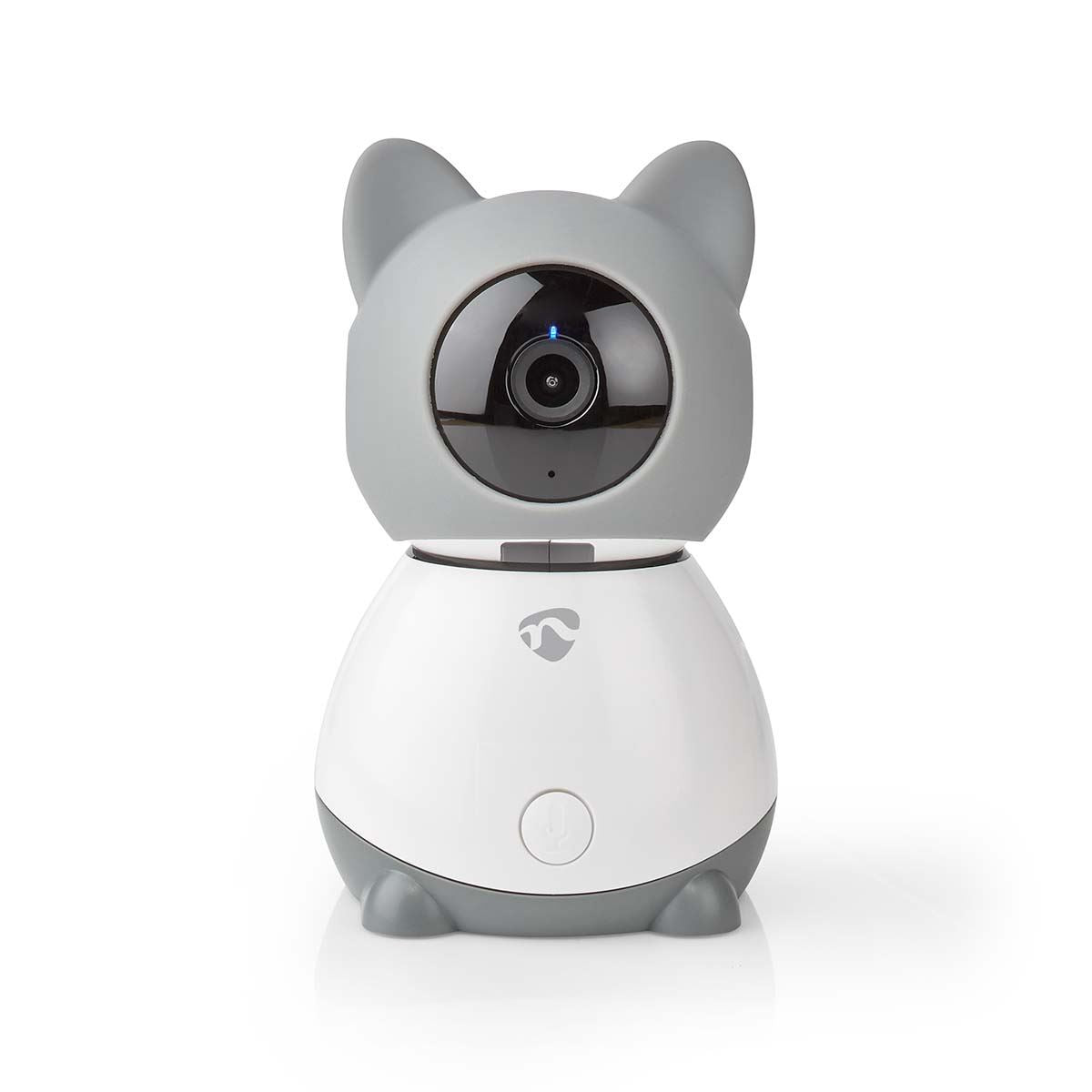 Nedis Smart Wifi Baby Monitor, Indoor Camera Full HD 1080p, Night Vision, PTZ, Motion & Sound Detection, 2-Way Audio, Humidity & Temperature Sensor, App Control � White/Grey