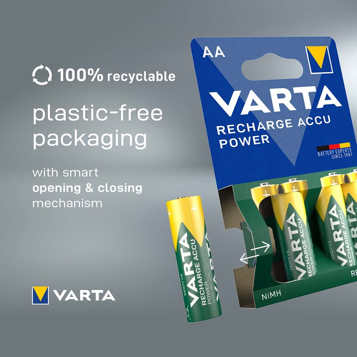 Varta AAA Rechargeable NiMH Battery | 1.2 V 800 mAh 4-Blister