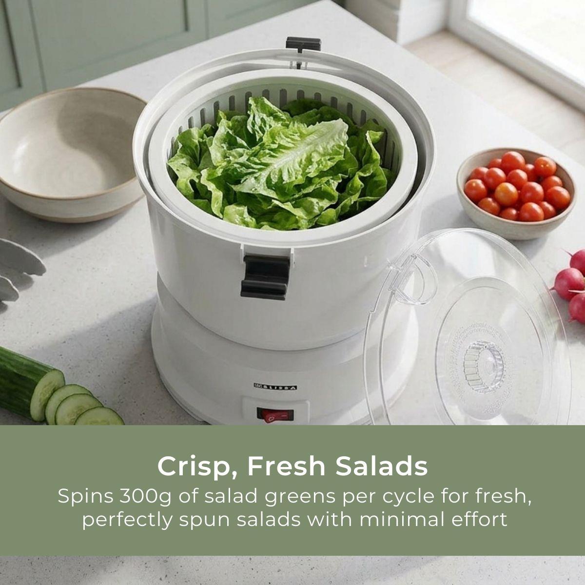 MELISSA 85W Electric Potato Peeler Machine 1KG Potato Rumbler Electric with Container for Peeling Potatoes and Spin Drier Salad/Vegetables to Remove Excess Water