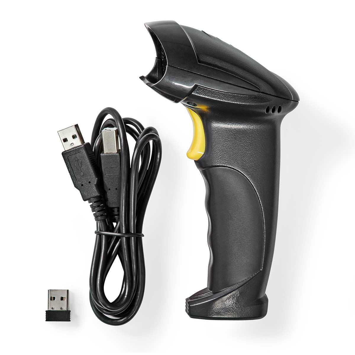 Nedis Barcode Scanner | Laser | Wireless | 1D Linear | Battery Powered / USB Powered | USB Dongle