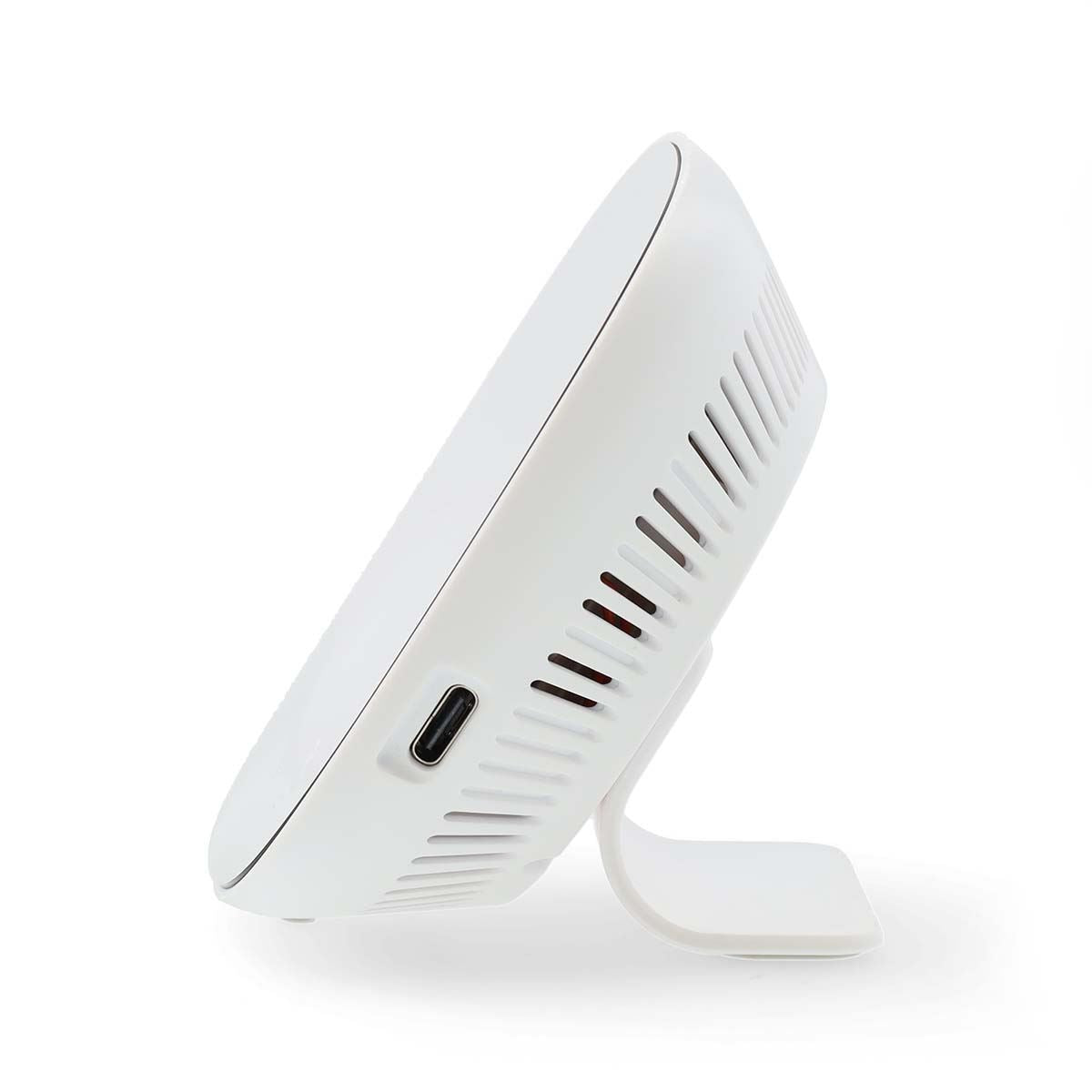 Nedis Smart Air Quality Monitor, Wi-Fi CO2 Sensor with LED Display, Temperature & Humidity Alerts, App-Controlled, Audible & Visual Alarms, NDIR Sensor, Rechargeable Backup Battery - Black/White