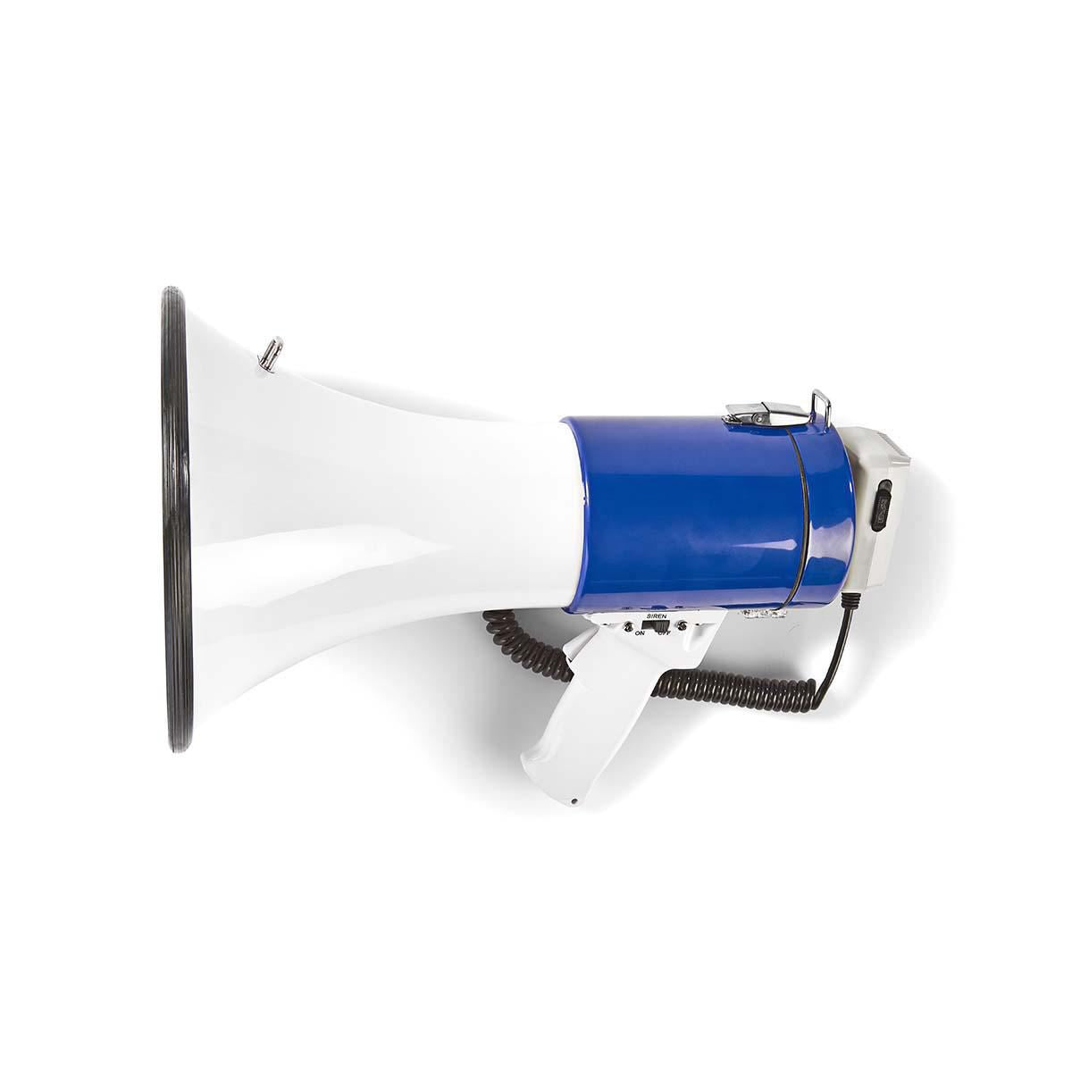 Nedis Professional 25W Super Loud Megaphone with Detachable Handheld Microphone, Built-In Siren, Adjustable Volume and Shoulder Strap