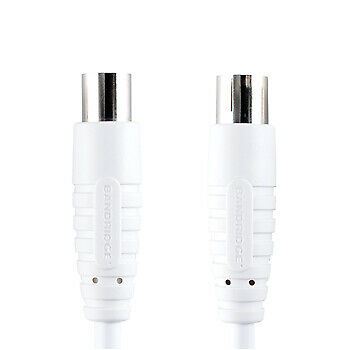 Bandridge 2m Digital TV Ariel Cable Lead Connector Male to Female - White