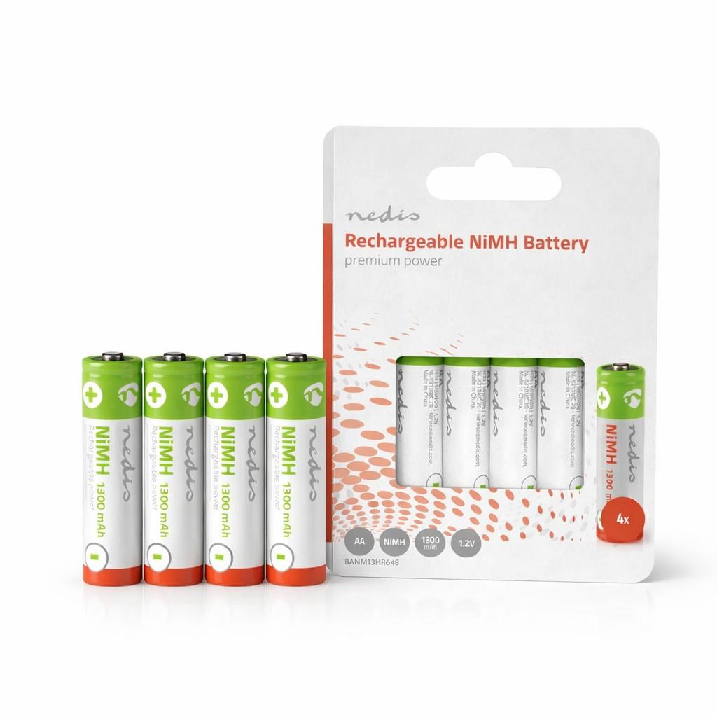 Nedis AA Rechargeable NiMH Battery | 1.2 V DC | 1300 mAh | 4-Pack