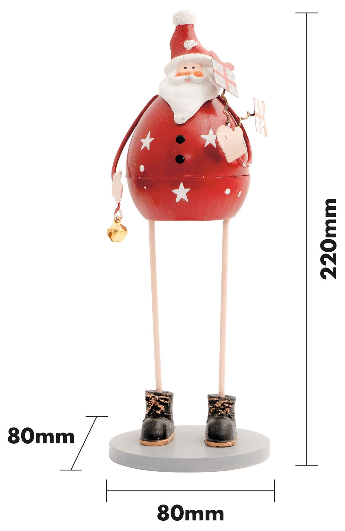 Santa Claus Standing 22cm Metal Christmas Decoration Ornament