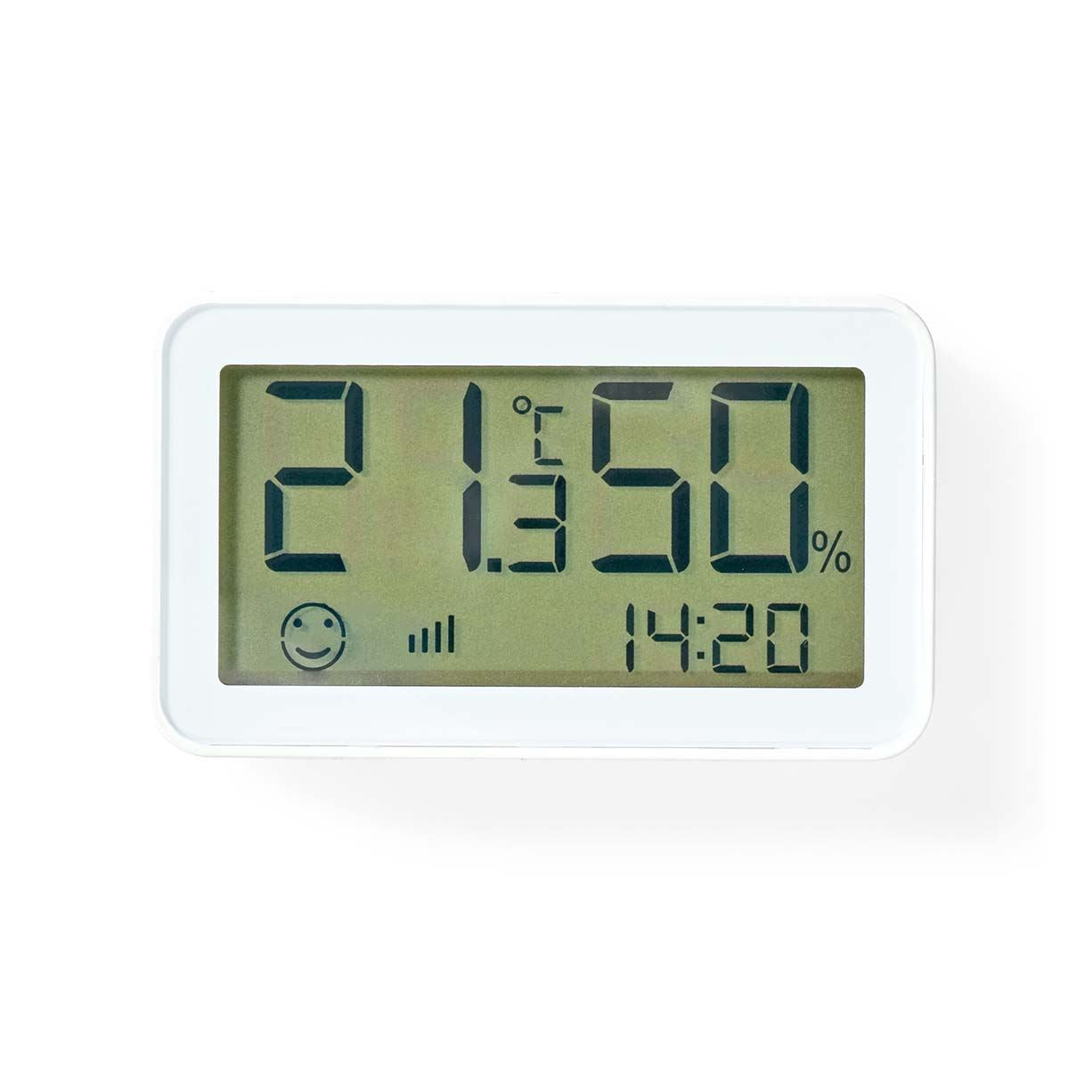 Nedis SmartLife Climate Sensor, Measures Room Temperature (-10 to 50oC) & Humidity (0-95%), Live Display, Battery Powered, Zigbee 3.0, Compatible with Nedis SmartLife App - White