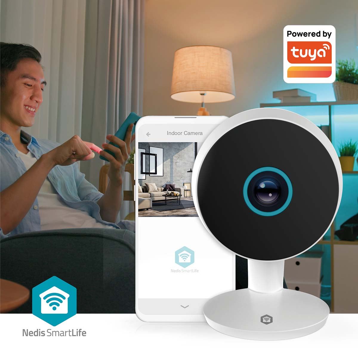 Nedis SmartLife Indoor Camera | 3MP Full HD 1296p | Cloud Storage (optional) / microSD (not included) / Onvif | With motion sensor | Night vision | White
