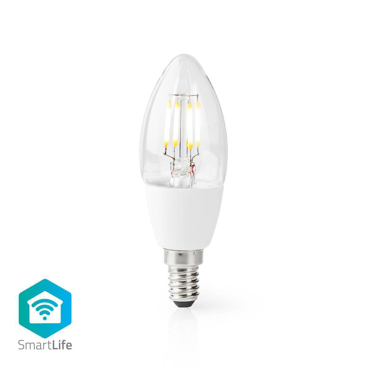 Nedis SmartLife LED Filament Bulb | E14 | 400 lm | 5 W | Warm White | 2700 K | Glass | Android™ / IOS | Candle | 1 pcs