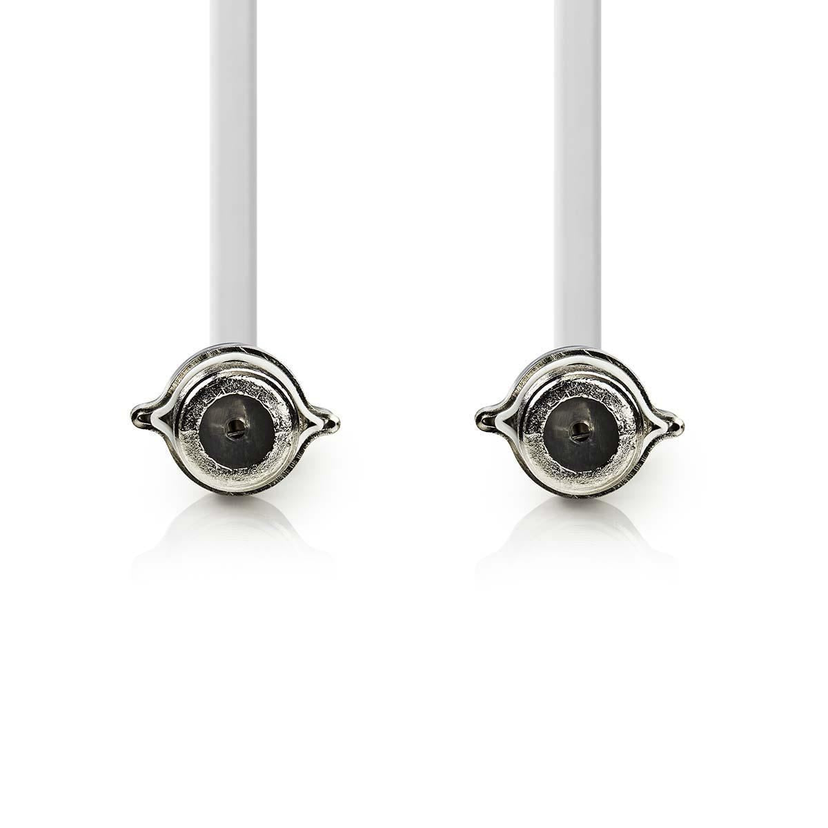 Nedis Thru-Window Satellite & Antenna Cable F Female to F Female | Nickel Plated | 75 Ohm | Single Shielded | 0.20 m | Flat | PVC | White