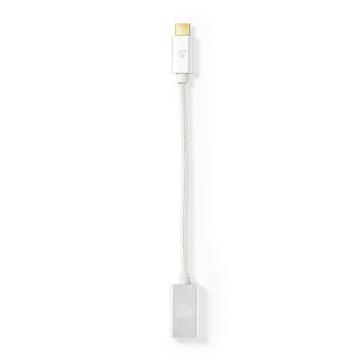 Nedis USB Adapter | USB 3.2 Gen 1 | USB-C™ Male | USB-A Female | 5 Gbps | 0.20 m | Round | Gold Plated | Braided / Nylon | Silver