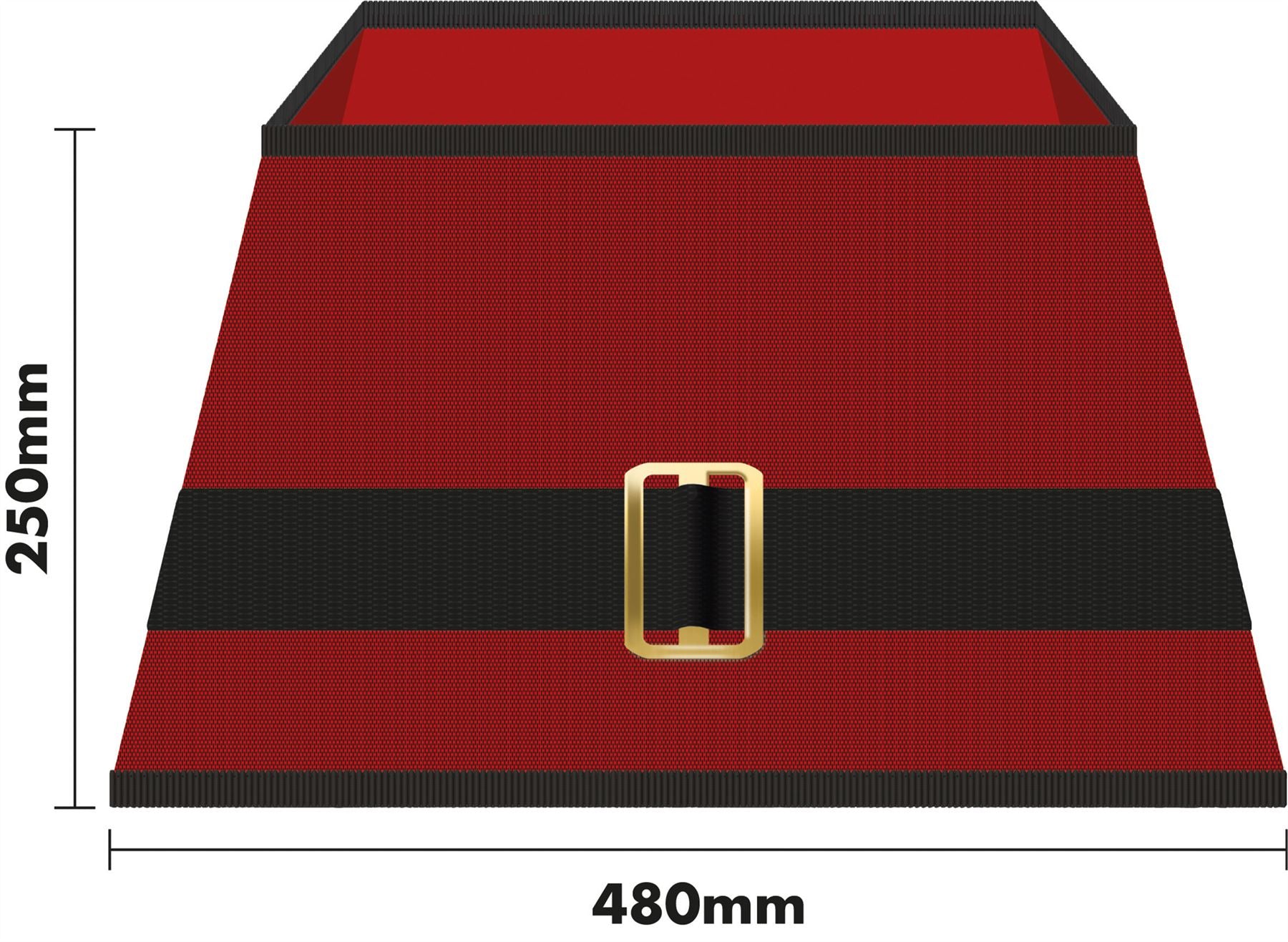 Santa Belt Design Christmas Tree Skirt Easy Fold Stand Cover Decoration - Red