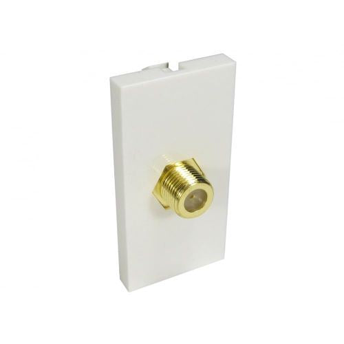 Ex-Pro 1x F-Connector Euromod Face Plate Keystone - Coupler Type