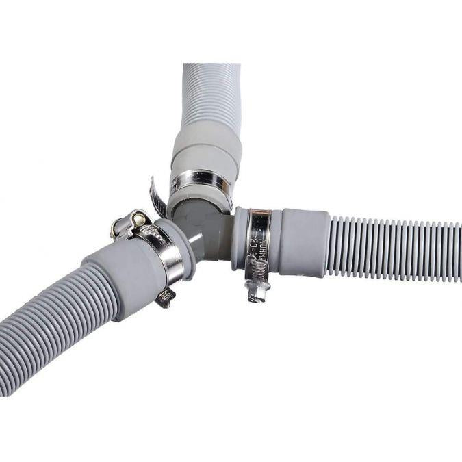Universal Dishwasher/Washer Drain Hose Drain Hose Y Piece Joiner Connector Splitter with Clips