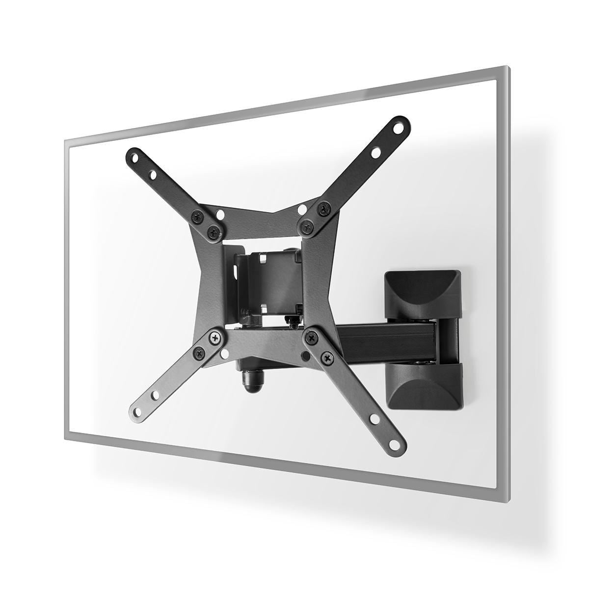 Nedis Full Motion TV Wall Mount | 10 - 32 " | Maximum supported screen weight: 30 kg | Tiltable | Rotatable | Minimum wall distance: 68 mm | Maximum wall distance: 370 mm | 3 Pivot point(s) | Steel | Black